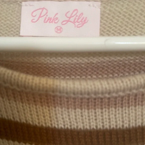 Pink & Brown Bell Sleeve Sweater Dress | Pink Lily - Picture 6 of 7